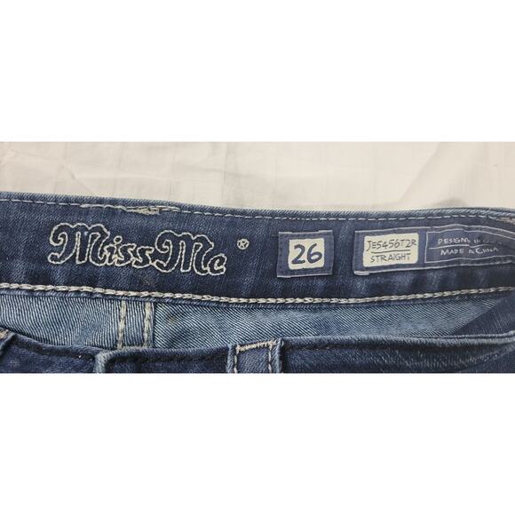 Miss Me Womens Size 26 Straight Leg Embellished Medium Wash 5 Pocket Jeans - Picture 10 of 10